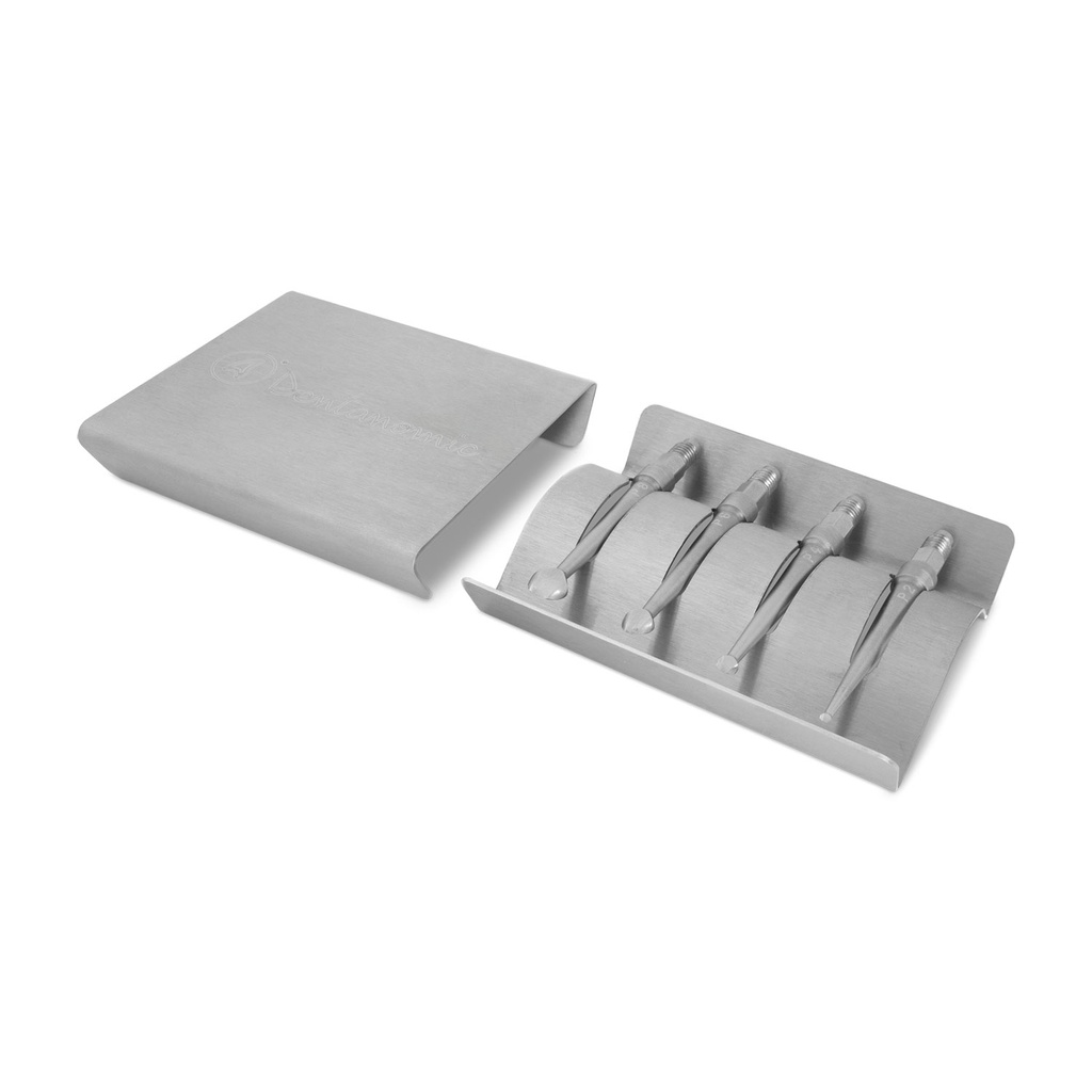 Dentanomic Periostelevator Set bestaande uit 4 Periostelevator Klingen (2, 4, 6 und 8 mm) + Sterilisationsbehälter